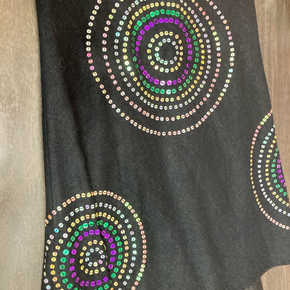Black skirt with multi-colored circles